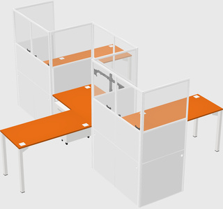 L-shape cubicles