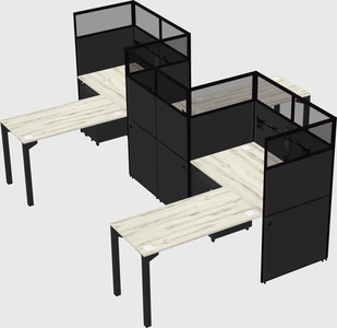 L-shape cubicles