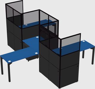 L-shape cubicles