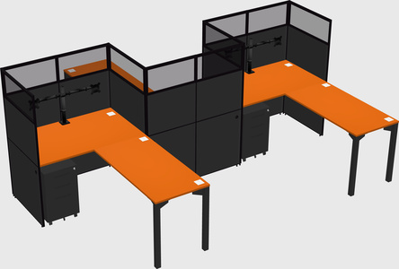 L-shape cubicles