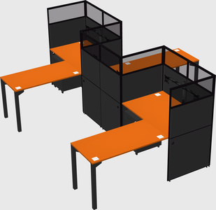 L-shape cubicles