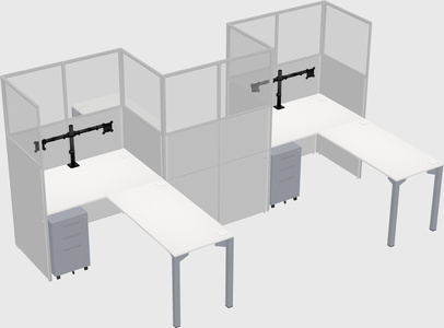 L-shape cubicles