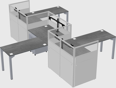 L-shape cubicles