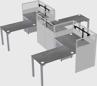 L-shape cubicles
