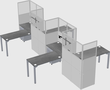 L-shape cubicles