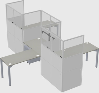 L-shape cubicles