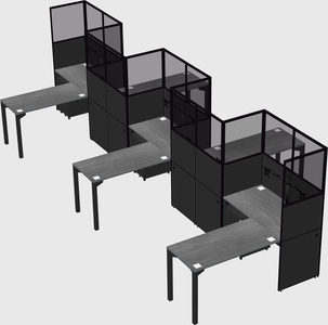 L-shape cubicles