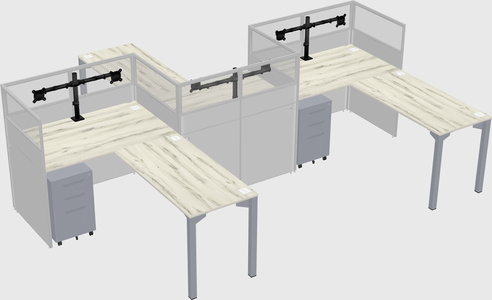 L-shape cubicles