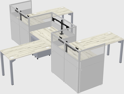 L-shape cubicles