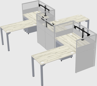 L-shape cubicles