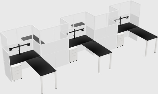 L-shape cubicles