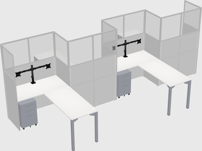 L-shape cubicles