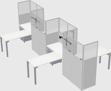 L-shape cubicles