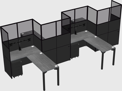 L-shape cubicles
