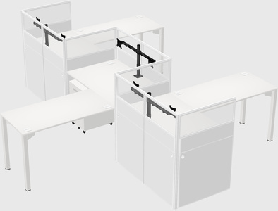 L-shape cubicles