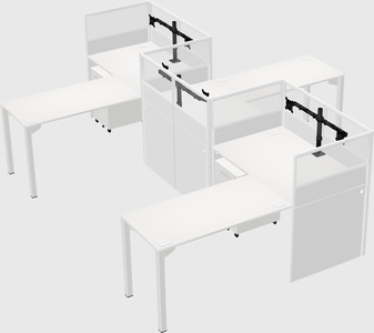 L-shape cubicles