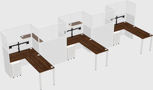 L-shape cubicles