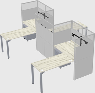 L-shape cubicles