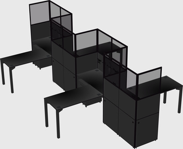 L-shape cubicles
