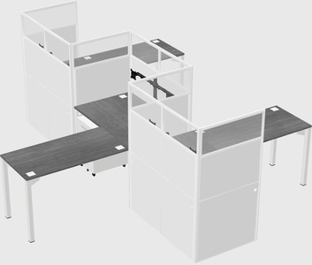 L-shape cubicles