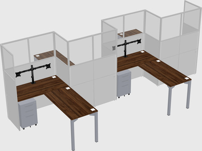 L-shape cubicles