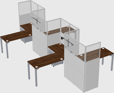 L-shape cubicles
