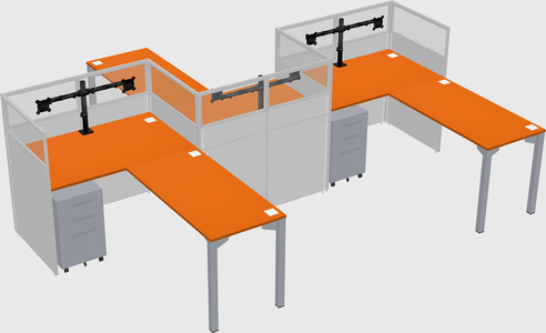 L-shape cubicles