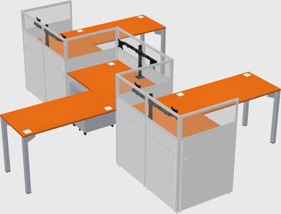 L-shape cubicles