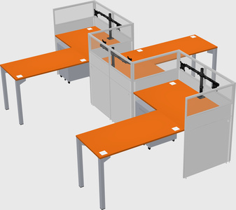L-shape cubicles