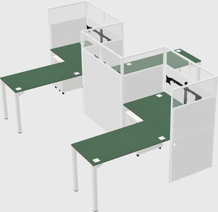 L-shape cubicles