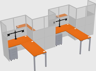 L-shape cubicles