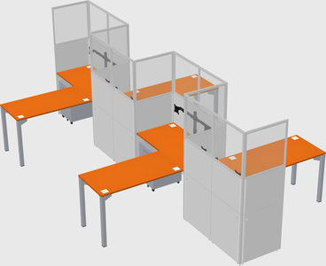 L-shape cubicles