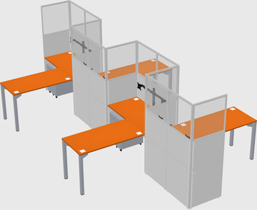 L-shape cubicles