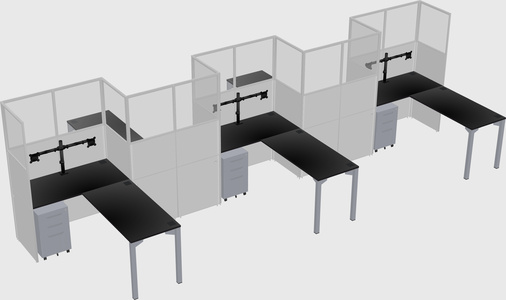 L-shape cubicles
