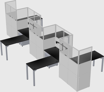 L-shape cubicles