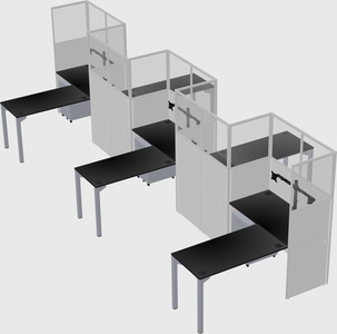 L-shape cubicles