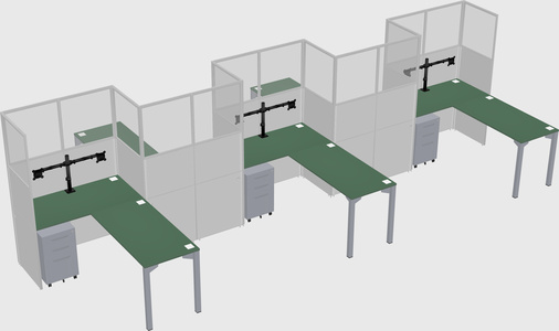 L-shape cubicles