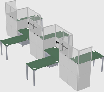 L-shape cubicles