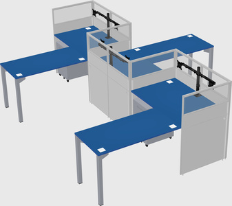 L-shape cubicles