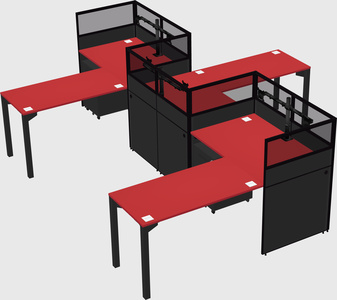 L-shape cubicles