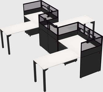 L-shape cubicles