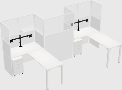 L-shape cubicles