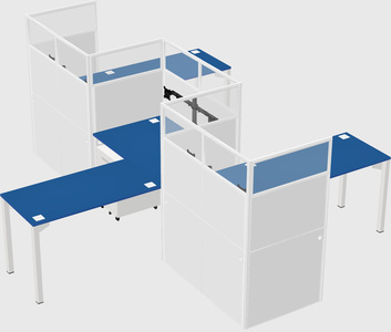 L-shape cubicles