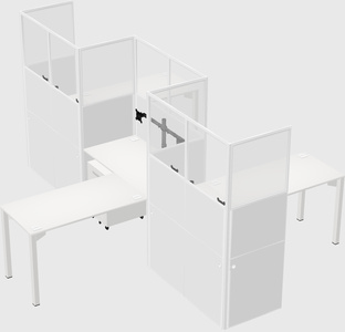 L-shape cubicles