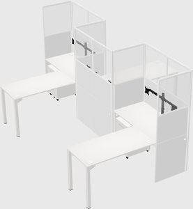 L-shape cubicles