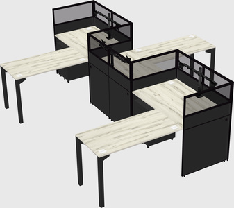 L-shape cubicles