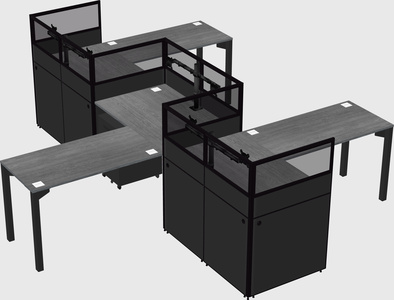 L-shape cubicles