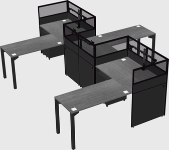 L-shape cubicles