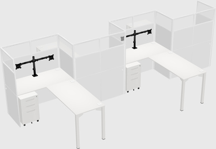 L-shape cubicles