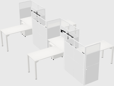 L-shape cubicles